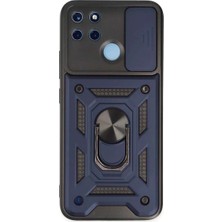 Bin1çeşit Realme C25Y Kılıf Pars Lens Yüzüklü Silikon - Lacivert