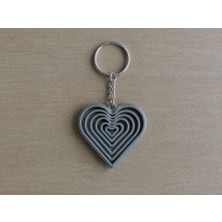 Bin1çeşit 3D Baskı Kalp Fidget Anahtarlık - Hareketli Stres Oyuncağı ve Çanta Süsü-Gri