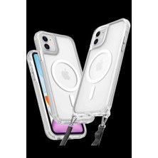 Bin1çeşit iPhone 12 Kılıf Enka Magsafe Silikon Kılıf - Şeffaf