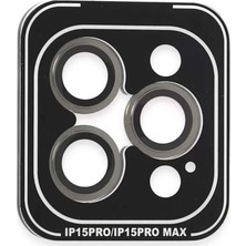 Bin1çeşit iPhone 15 Pro Max Pvd Metal Kamera Lens - Gri