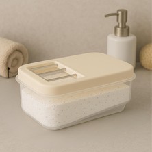 5 Lt Etiketli Kayar Kapaklı Deterjan Saklama Kabı -Tablet Deterjan Saklama Kutusu (Antrasit Gri)