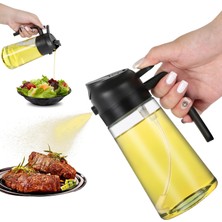Yağ Püskürtme Şişesi, 2'li Yağ Dağıtıcı ve Püskürtücü, Mutfak Için 470ML Yağ Şişesi, Hava Fritözü, Barbekü Salata ve Biftek Için Yağ Püskürtme Şişesi'