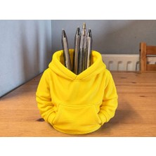 Bin1çeşit 3D Baskı Kapüşonlu Sweatshirt Kalemlik - Masaüstü Organizer-Sarı
