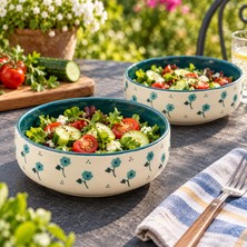 Seramik Salata Kasesi, Yulaf Granola ve Kahvaltı Kasesi, Sağlıklı Beslenme ve Diyet Kabı, Smoothie Bowl, Açai Bowl, Çorba Servis Kabı, Orta Boy Kase, Mikrodalga Uyumlu, Bahar Rüyası