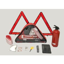 Kartal Kalıp Eagle TS-052 Üçgen Trafik Seti – 1 kg Yangın Söndürücülü, Boyunluklu, Bez Çantalı