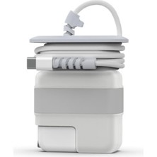 MacBook Şarj Aleti Kılıfı Pvc Sert Kapak + Kablo Düzenleyici | 29W A1540, 30W A1882, 35W A2571 Usb-C Uyumlu | Adaptör Koruyucu Şeffaf