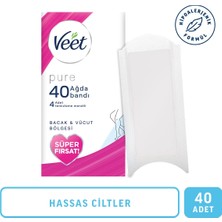 Pure Hipoalerjenik Ağda Bandı, Bacak ve Vücut Bölgesi 40'lı Süper Fırsat Paketi, Ağda Bandı