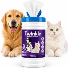 Twinkle Kedi Köpek Islak Mendil 50 Adet - Pati Tüy Kulak ve Göz Çevresi Temizliği - Alkolsüz Parabensiz Hijyenik Mendil