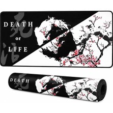 Zen Xxl Mouse Pad 90X40 Cm, Büyük Masa Matı, 3 mm Dikişli Kenar, Kaymaz Kauçuk Taban, Gaming Mousepad – Death & Life Samurai