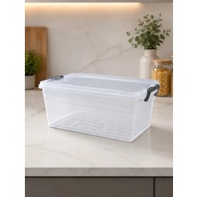 Kitchen Line 15 Litre Kilitli Kapaklı Şeffaf Saklama Kutusu Çok Amaçlı Erzak Kabı Mama Saklama Kabı Bpa Free Düze