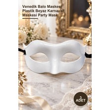 Yenilig 3 Adet Masquerade Maske – Venedik Balo Maskesi Plastik Beyaz Karnaval Maskesi Party Mask