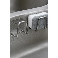 Yapışkanlı Paslanmaya Dayanıklı Metal Askılık Süngerlik Kesme Tahtası Tutucu Çok Amaçlı Duvar Askısı