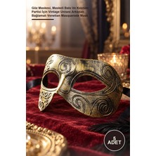 Yenilig 5 Adet Altın Eskitme Venedik Maskesi – Göz Maskesi, Maskeli Balo ve Kostüm Partisi Için Vintage Unisex Arkadan Bağlamalı Venetian Masquerade Mask