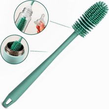 Ivory 33 cm Silikon Biberon ve Şişe Temizleme Fırçası – Uzun Saplı 360° Temizlik, Esnek ve Dayanıklı Silikon – Biberon, Termos, Bardak ve Şişe Için –
