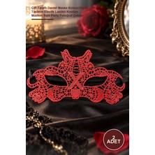 Yenilig 2 Adet Masquerade Maskesi – Çift Taraflı Dantel Maske Kırmızı/siyah Tasarım Elastik Lastikli Kostüm Maskeli Balo Party Fotoğraf Çekimi