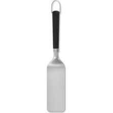 Izgara Plakaları Için Spatula Seti – Planchas, 2 Parça, Paslanmaz Çelik, Eğimli Ön Kenarlı, Izgara Yiyeceklerin Altında Kolay Kayma Için – Gümüş – Siy
