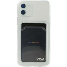 Bin1çeşit iPhone 12 Kılıf Kart Şeffaf Silikon - Şeffaf