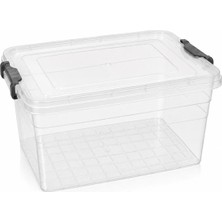 Kitchen Line 10 Litre Kapaklı Şeffaf Saklama Kutusu Kilitli Istiflenebilir Çok Amaçlı Organizer Kutu