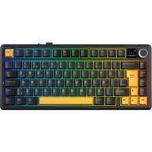 F75 Max Mekanik Rgb Tkl Graywood V4 Switch Kablosuz Makrolu Hot Swap Türkçe Q Klavye Siyah