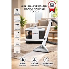 Halı ve Koltuk Yıkama Cam Temizleme 6ın1 Leke Çıkartma Makinesi TCC02 Beyaz