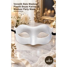 Yenilig 2 Adet Masquerade Maske – Venedik Balo Maskesi Plastik Beyaz Karnaval Maskesi Party Mask