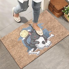 Kapı Önü Paspası - Modern ve Şık Kapı Paspası | Ev, Ofis ve Dış Mekân Kullanımı Için (Kara Kedinin Gecesi) 45X65