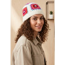 Daisy Tasarım Kadın El Örgüsü Motifli ve Yumuşak Dokulu Kışlık Şapka - Trend Model Bere ve Bucket Şapka Koleksiyonu