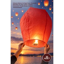 Yenilig 50 Adet Dilek Feneri – Gökyüzü Balonu ve Kağıt Fener, Romantik Etkinlikler Için Sky Lantern, Doğada Çözünebilir, Pembe Kırmızı Turuncu