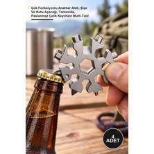 Yenilig 4 Adet Kar Tanesi Çok Amaçlı Anahtarlık Açacak – Çok Fonksiyonlu Anahtar Aleti, Şişe ve Kutu Açacağı, Tornavida, Paslanmaz Çelik Keychain Multi-Tool