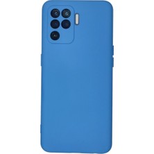 Defne Store Mey Ithalat®  Reno 5 Lite Kılıf Nano Içi Kadife Silikon - Mavi