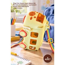 Yenilig 4 Adet Otobüs Şeklinde Su Matarası – Çizgi Film Otobüs Pipetli Matara 500 ml Gıda Sınıfı Sızdırmaz Ayarlanabilir Kordon Kids Water Bottle