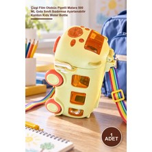 Yenilig 1 Adet Otobüs Şeklinde Su Matarası – Çizgi Film Otobüs Pipetli Matara 500 ml Gıda Sınıfı Sızdırmaz Ayarlanabilir Kordon Kids Water Bottle