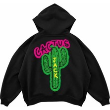 Genosha Cactus Jack Baskılı Oversize Hoodie Kapüşonlu Sweatshirt