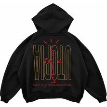 Genosha Cactus Jack Utopia Baskılı Oversize Hoodie Kapüşonlu Sweatshirt
