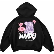 Genosha Baskılı Oversize Hoodie Kapüşonlu Sweatshirt