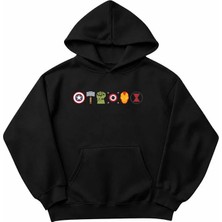 Genosha Avengers Baskılı Oversize Hoodie Kapüşonlu Sweatshirt