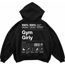 Genosha Gym Girly Baskılı Oversize Hoodie Kapüşonlu Sweatshirt
