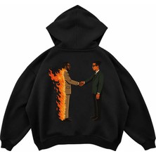 Genosha Travis Scott Baskılı Oversize Hoodie Kapüşonlu Sweatshirt