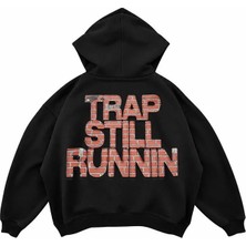 Genosha Trap Stll Ruunin Baskılı Oversize Hoodie Kapüşonlu Sweatshirt