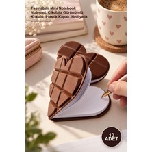 Yenilig 10 Adet Kalp Tasarımlı Çikolata Not Defteri – Taşınabilir Mini Notebook Notepad, Çikolata Görünümlü Kokulu, Plastik Kapak, Hediyelik