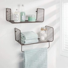 Wess Dizayn Metal Mutfak Banyo Duvar Rafı Havluluk 2 'li Set WD-103