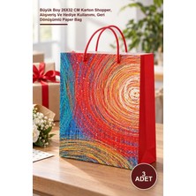Yenilig 3 Adet Ipli Karton Çanta – Büyük Boy 26X32 cm Karton Shopper, Alışveriş ve Hediye Kullanımı, Geri Dönüşümlü Paper Bag