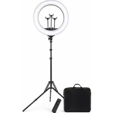 Happy Trend 54 Cm) Profesyonel Ring Light – 210 cm Ayarlanabilir Tripodlu, 3'lü Telefon Tutuculu, 3 Işık Modlu, Parlaklık Ayarlı, USB Güç Girişli Stüdyo & Canlı Yayın Işığı