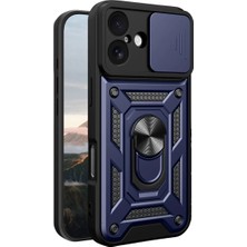 Defne Store Mey Ithalat®  iPhone 17 Pars Lens Yüzüklü Silikon - Lacivert