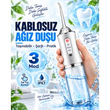 Ensiga Şarjlı Taşınabilir Ağız Duşu Su Flosser Diş Temizleme Cihazı Çok Başlıklı Ağız Bakım Seti