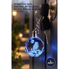 Yenilig 2 Adet Baykuş Tasarımlı Işıklı Anahtarlık – Kristal Cam Işıklı Keychain, Pil Ile Çalışan Anahtar Halkası, Hediye