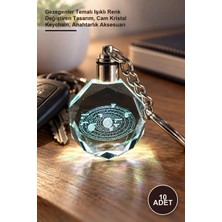 Yenilig 10 Adet Kristal Anahtarlık – Gezegenler Temalı Işıklı Renk Değiştiren Tasarım, Cam Kristal Keychain, Anahtarlık Aksesuarı