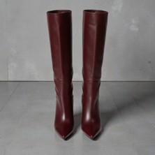Bordo Deri Çizme