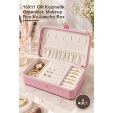 Yenilig 4 Adet Deri Kaplamalı Makyaj ve Takı Kutusu – 16X11 cm Kozmetik Organizer, Makeup Box ve Jewelry Box