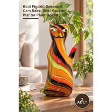 Yenilig 2 Adet Murano Cam Kedi Saksılık – Kedi Figürlü Dekoratif Cam Saksı Bitki Saksısı Planter Plant Holder